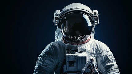 Astronaut on the black background close-up