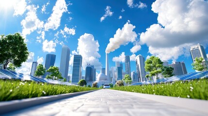 Urban Landscape with Renewable Energy Elements