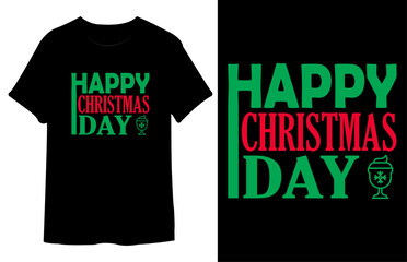Naklejka premium Happy Christmas Day T Shirt Design. Best Typography Vector illustration