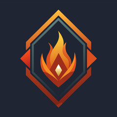 cybernetic cyberpunk fire symbol