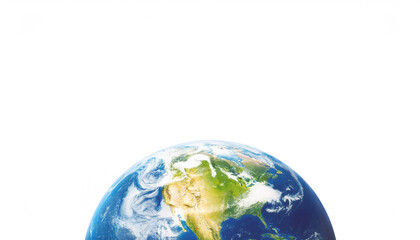 Earth globe isolated on white background with free from copy space for text, environment poster.