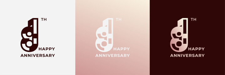 Logo 81th, 81 years anniversary, Creative design template for celebration, greeting, birthday and invitation. Editable file