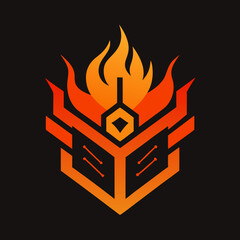 cybernetic cyberpunk fire symbol