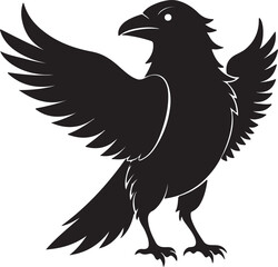 A striking silhouette of a crow.