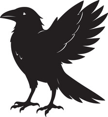 A striking silhouette of a crow