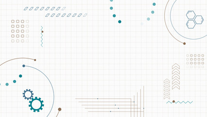 Obraz premium テクノロジー、IT、電子回路、医療などをイメージした抽象的なイラスト 白背景