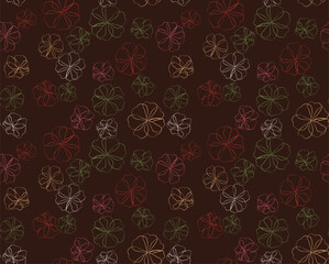 Colorfull abstract flowers seamless pattern.