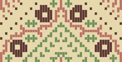 Native Geometric Pattern Designfolk Embroidery, Aztec Geometric Ornament Print. Design for Carpet, Wallpaper, Clothing, Wrapping, Fabric