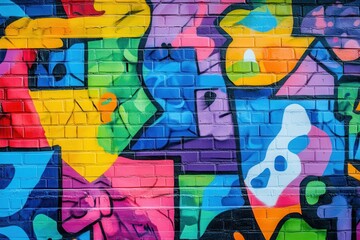 Obraz premium Vibrant Street Art Mural with Colorful Patterns