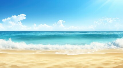 Obraz premium Vibrant Summer Beach Scene with Clear Blue Sky