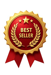Boost Your Brand with Gold and Red Badges: Stars, Laurels, and Best Seller Label Templates