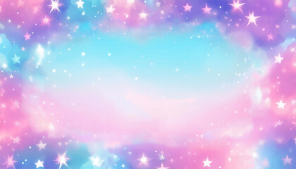 Obraz premium キラキラしたピンクとブルーの抽象的なフレーム背景