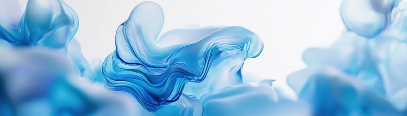 Fototapeta premium Abstract Swirling Blue Liquid with Depth and Texture