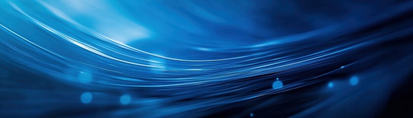 Abstract Blue and White Swirls with Blurry Lights