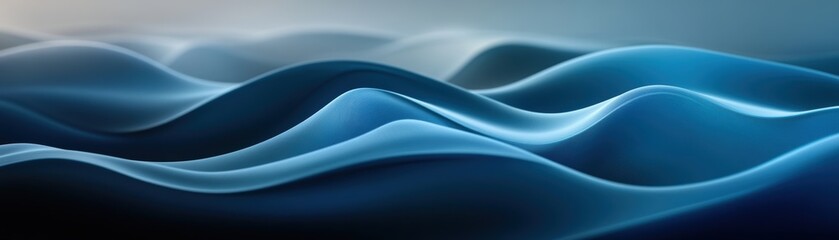 Obraz premium Abstract Blue Wavy Surface with Subtle Lines and Depth