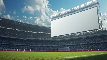 Blank Advertising Board in a Stadium Setting