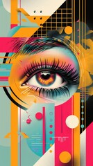 Vibrant Abstract Digital Art Featuring a Colorful Eye