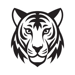 Tiger head logo design silhouette vector illustration