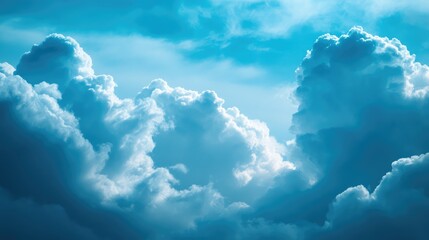 Naklejka premium deep blue tint color tone cloud sky cloudscape nature for background
