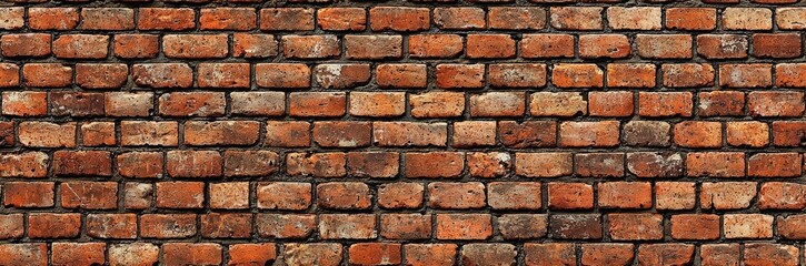 Obraz premium Seamless of Vintage exposed brown and red old brick wall. Brickwork textured background and long brown banner. , isolated on white background, , copy space for text,