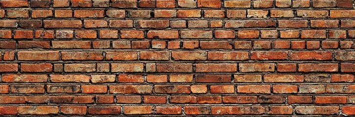Fototapeta premium Seamless of Vintage exposed brown and red old brick wall. Brickwork textured background and long brown banner. , isolated on white background, , copy space for text,