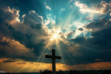 Fototapeta premium A powerful and inspirational image of a Christian cross
