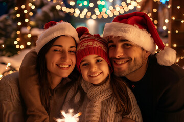 Joyful Family Celebrating Christmas Together