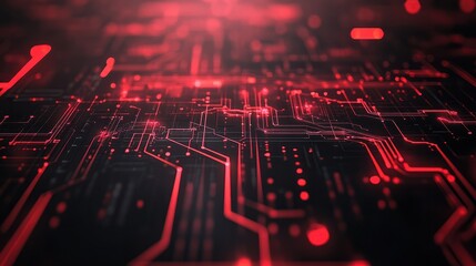 Dynamic tech-themed background with red circuits