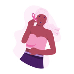 Character based flat illustration of tumour patient 