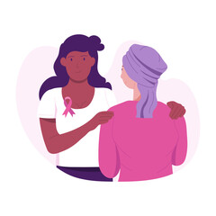 Patient support illustration designed in flat style 