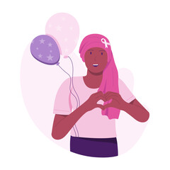 Character based flat illustration of cancer day