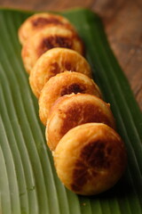 Kamir, sometimes written Khamir, is a typical food from Pemalang from an Arab country. This cake is made from a dough of flour, butter, and eggs, sometimes mixed with ingredients such as Ambon banana 