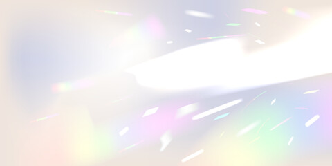 Abstract gradient background rainbow prism reflection bright flash sun rays and sparks.Vector illustration.