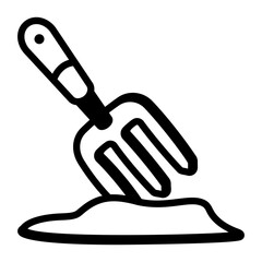 A doodle icon of hand rake 