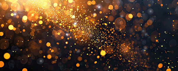 Fototapeta premium Abstract Golden Particles: Holiday & Christmas Background