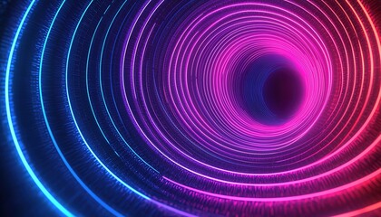 Concentric circular patterns with neon colors, symbolizing the repetitive loops of AI learning processes