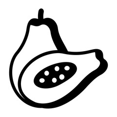 Papaya icon in drawing style