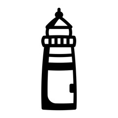 A glyph icon of maine lighthouse