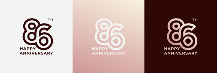 Fototapeta premium Logo 86th, 86 years anniversary, Creative design template for celebration, greeting and invitation. Editable file
