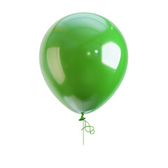 Green balloon, isolated, transparent background, png
