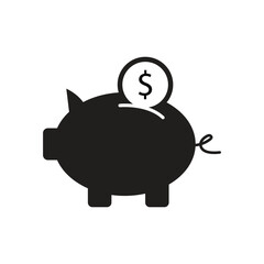 Piggybank icon logo design template isolated illustration