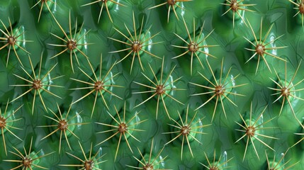 Fototapeta premium Textured Beauty. Rough, prickly, and spiky cactus skin close-up.