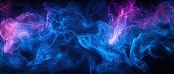 Fototapeta premium Abstract background of swirling smokelike patterns in deep blues and purples, creating a mysterious and moody effect