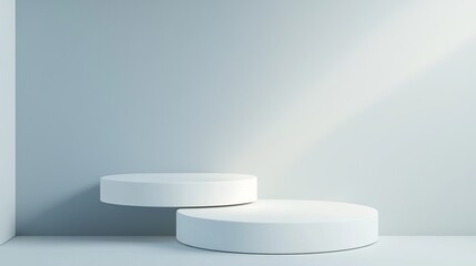 a nice and modern 2 levels podium for products, close-up 