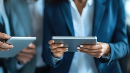 Business Professionals Using Digital Devices in Office