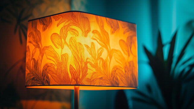 square and rectangular lamp shade setting in a table   in living room