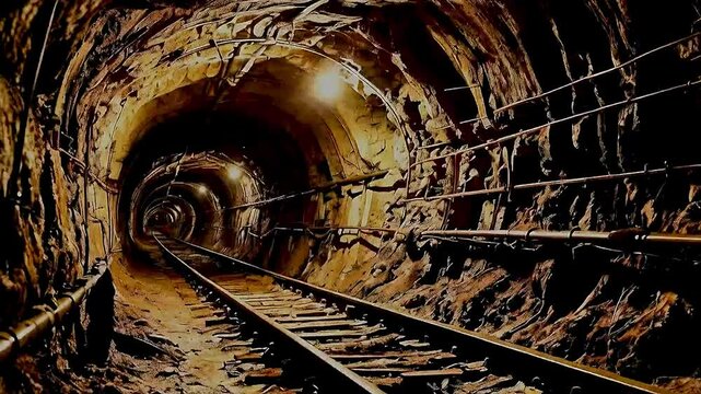 a tunnel  and  train tracks