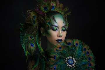 Woman with creative makeup