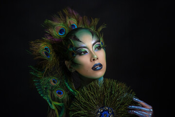 Woman with creative makeup