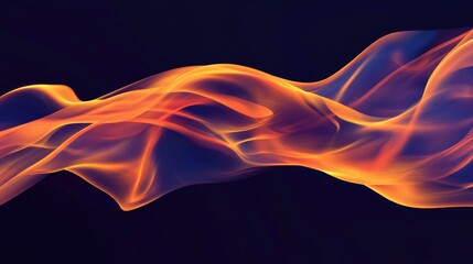 Abstract Orange and Blue Waves on Black Background -  Digital Art, 3D Render, Motion Graphics, Abstract Background, Colorful Background, Texture, Abstract Art,